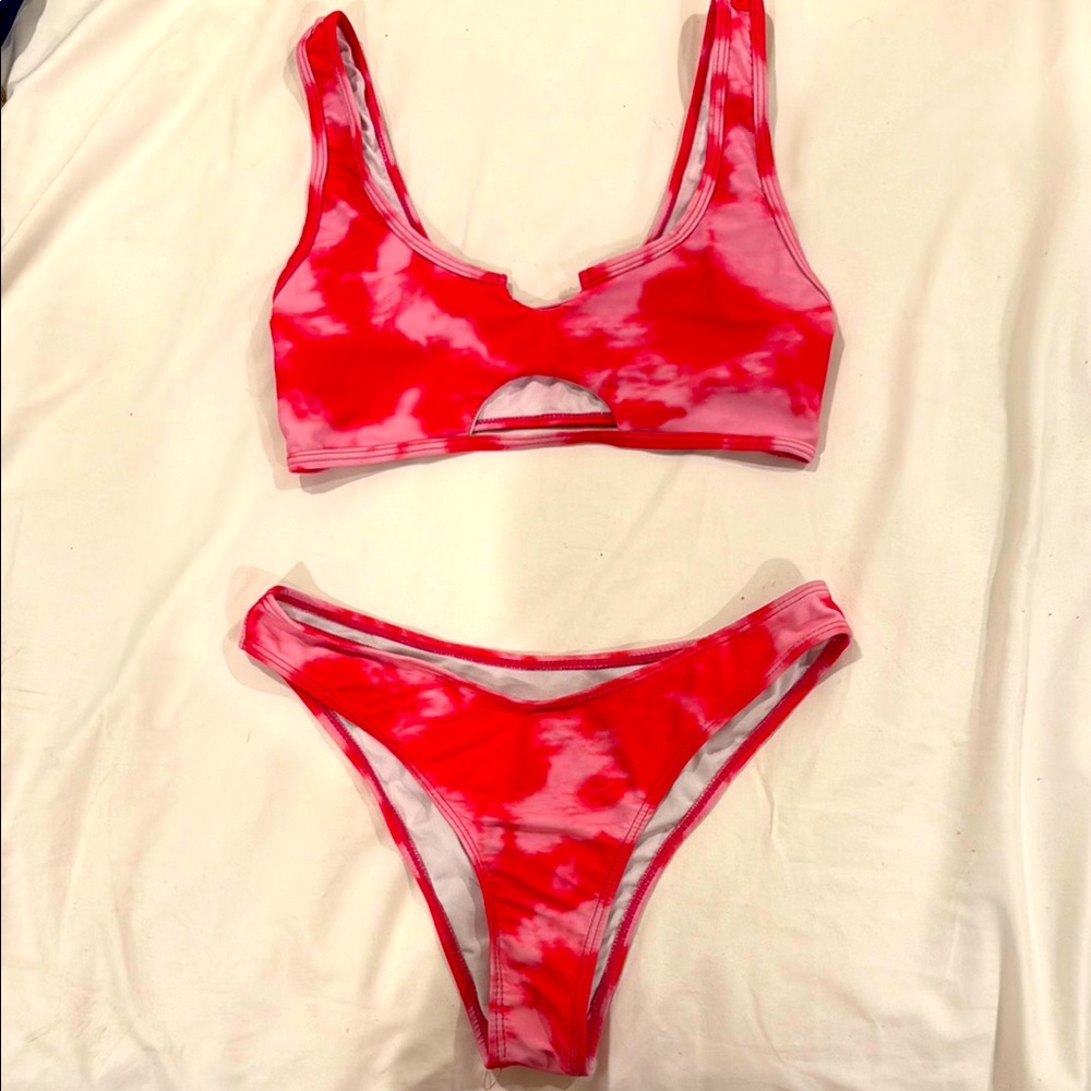 SHEIN Vibrant Red and Pink Bikini